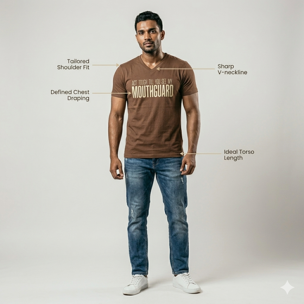 MMA Community Tshirt - Act Tough Till You See My Mouthguard – Oversized Fit Brown Tee (240 GSM)
